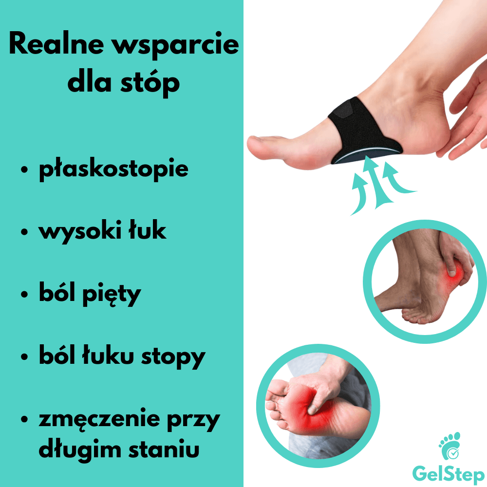 GelStep - Żelowe wsparcie łuku stopy - komfort i ulga przy każdym kroku