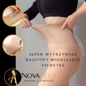 NovaLegs - super wytrzymałe rajstopy modelujące sylwetkę - CZARNE